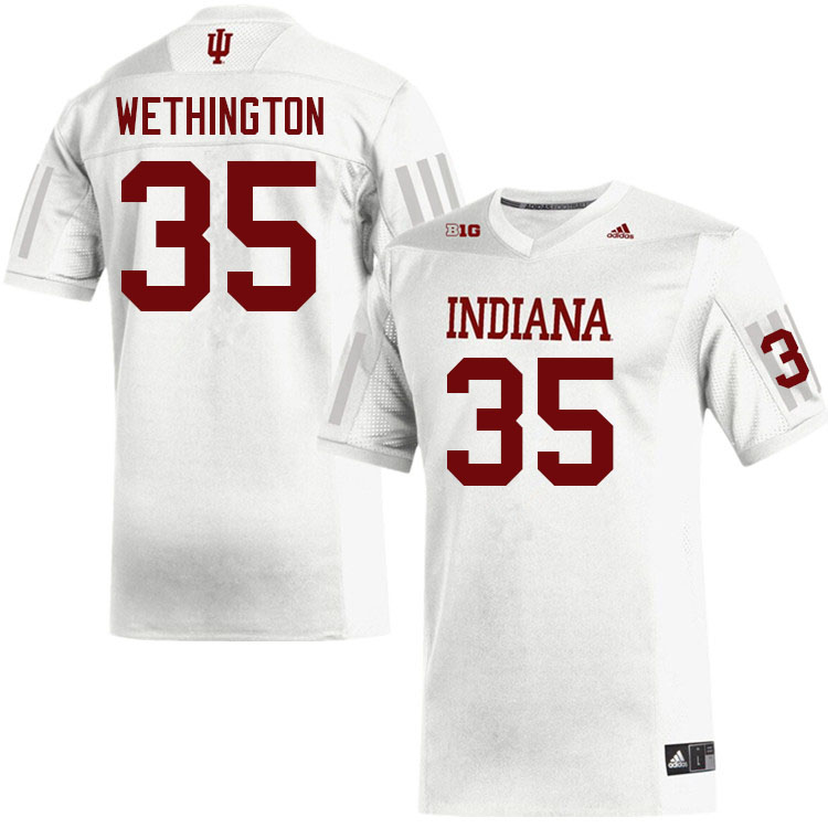 Men #35 Brett Wethington Indiana Hoosiers College Football Jerseys Sale-White